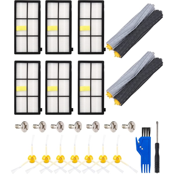 Sarjaosat ja tarvikkeet iRobot Roomba 800 900 -sarjaan, harjat, varaosat 800 imuriin, 2 rullaharjasarjaa, 6 suodatinta, 7 sivuharjaa