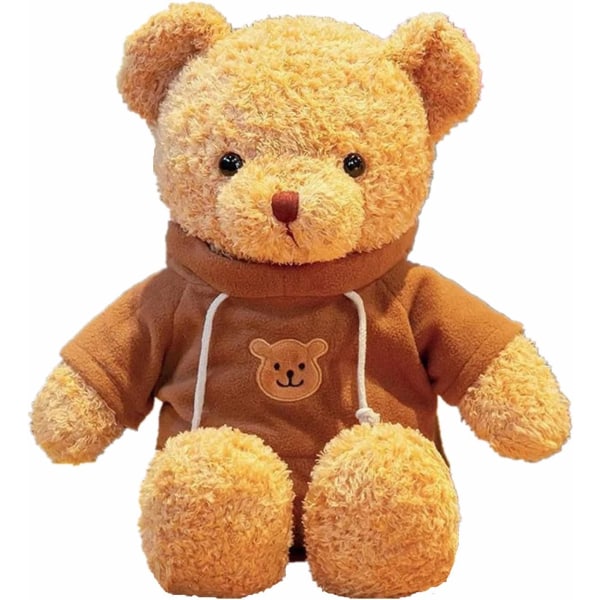 11,8 tommer Teddy Bear Plysdyr Blød Plys Sød Teddy Bear med Hoodie Dukke til Drenge Piger (Brun)