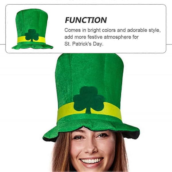 Festkostume Tilbehør Hat Grøn Rund Form Syntetisk Materiale St. Patrick's Day Gave Til Mænd Og Kvinder 1 Stk