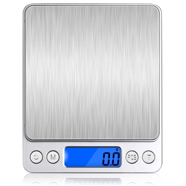 Digital köksvåg, brevvåg, hushållsvåg, finvåg med tarafunktion 3kg x 0,1g med LCD-display