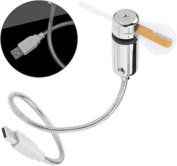 USB-blæser med ur og temperaturvisning, fleksibel og støjsvag køling til kontor, hjem, bærbar computer og stationær computer