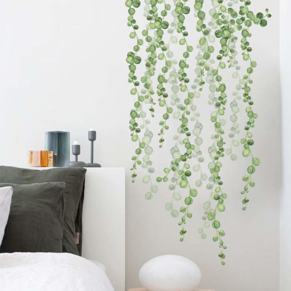 Grönt tropiskt löv väggdekor, vattentät DIY väggdekoration för sovrum, vardagsrum, klassrum och kontor
