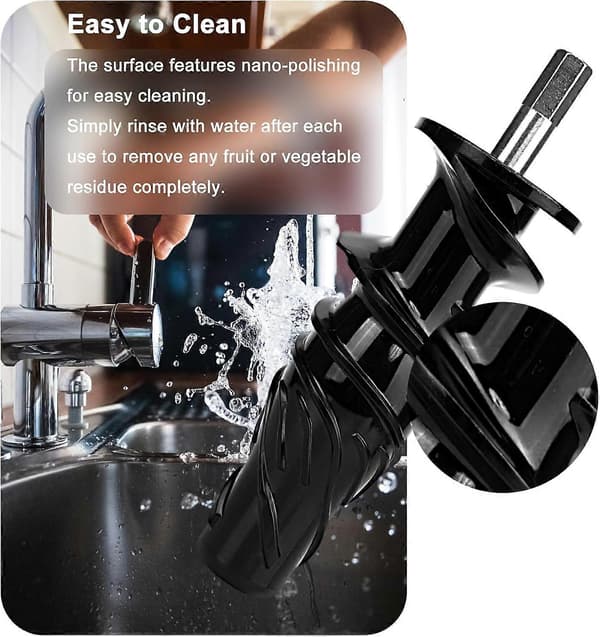 Reservedele til saftpresser snegl til Omega 8003 8004 8005 8006 8008, holdbar sort masticerende saftpresser snegl