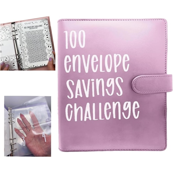 100 kuvert utmaningspärm | Enkelt och roligt sätt att spara $5 050 | A5-besparingsutmaningar Budgetbokpärm med kontantkuvert (A5)