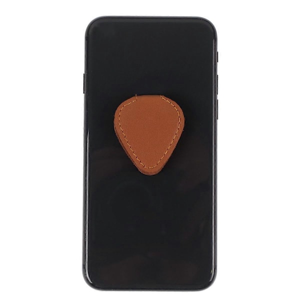 Äkta Läder Gitarr Plektrum Väska Gitarr Plektrum Förvaringsväska Plektrum Clip Mobiltelefonhållare