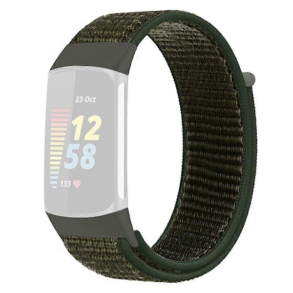 KALEBOL KLB-NLHH-001 Nylon Armband för Fitbit Charge 5/6 med Loop-fäste Style F