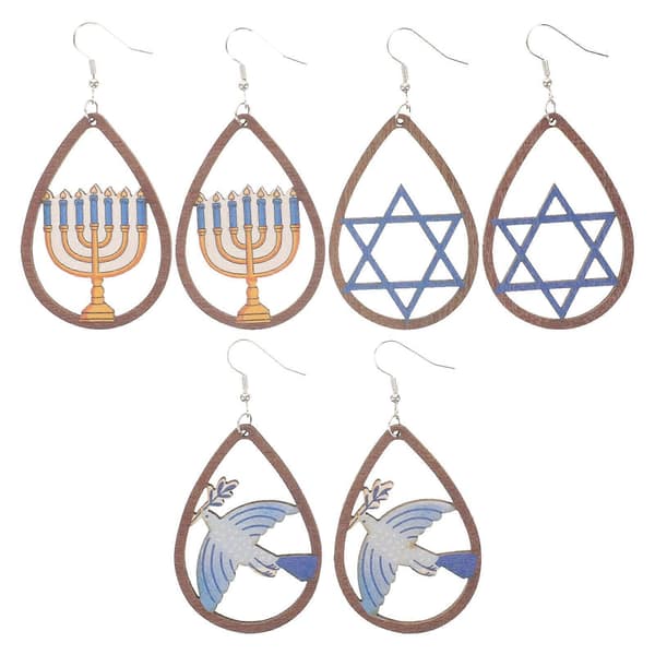 3 par kvinders dingleøreringe trendy minimalistiske øreringe Hanukkah dingleøreringe