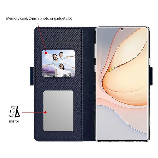 Til ZTE nubia Neo 5G Mobiltelefon Cover Anti-drop PU Læder Cover med Spejl Multicolor Style C