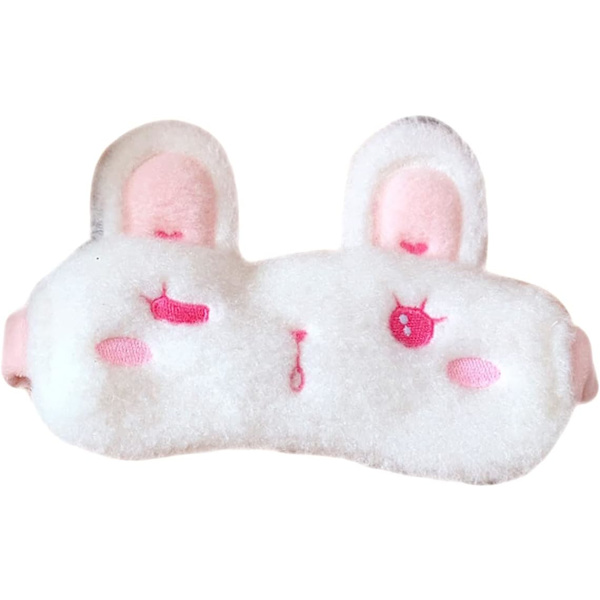 Bunny bamse øjenmaske bamseører øjenmaske bamser fluffy sove øjenmaske bærbar øjenlap kanin plys materiale