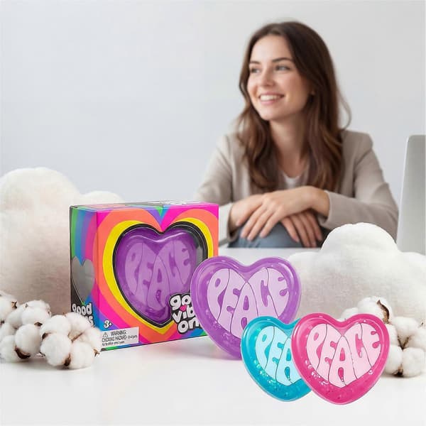 Bærbar Hjerte Fidget til Stress – Sød til Skrivebord – til Rejser & Gave Pink