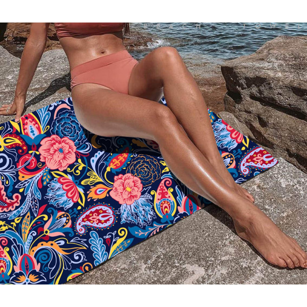 Mikrofiber Strandhandduk Filt - Snabbtorkande Superabsorberande Lätt Handduk, Lämplig För Resor Pool Simning