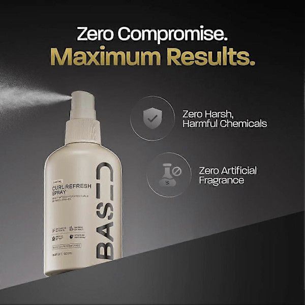 BASED Leave-In Conditioner / Curl RefreshSpray 200ml til alle hårtyper Glatter krus Curl RefreshSpray