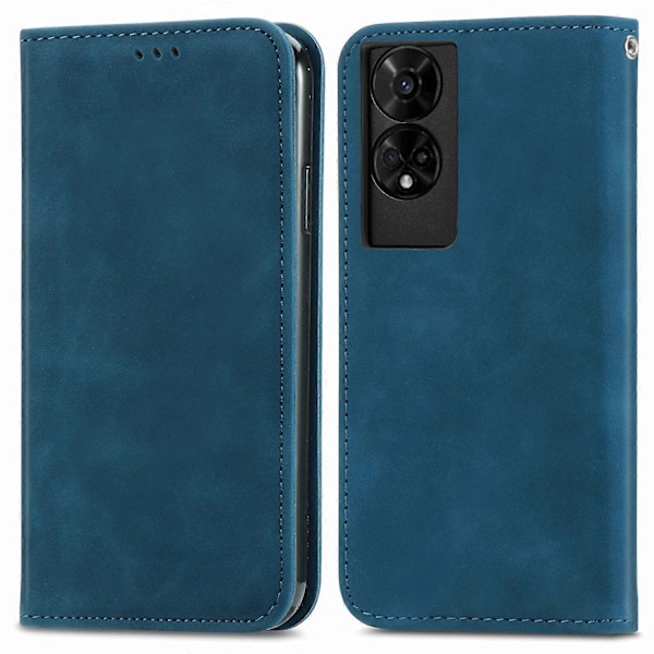 TCL 50 5G -puhelimen suojakotelo, nahkajäljitelmä, korttipidike, magneettikiinnitys - Vihreä Multicolor Dark Blue