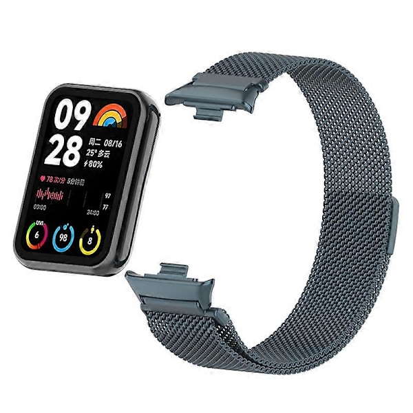 Typ I För Xiaomi Smart Band 8 Pro Magnetiskt Band Rostfritt Stål Milanese Armbandsur Rem med Koppling Style H