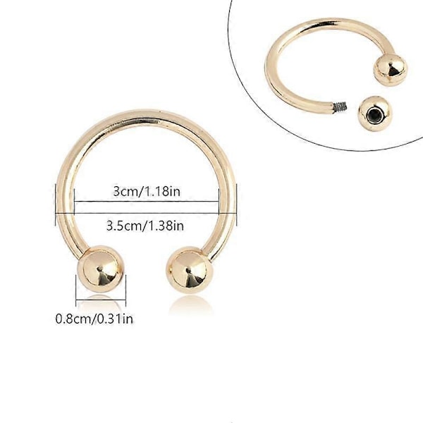 1 st Baseballkeps Ring Spänne Skruv På Metall Klädsel DIY C-Formad Dekorativ Lås gold 3.5cm