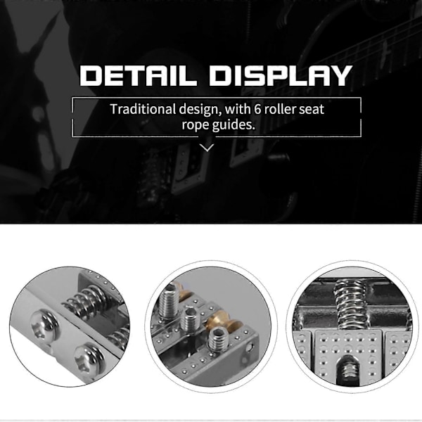 6-Rullars Sadel 6-Strängs Humbucker Gitarrbro för Tele-Gitarr (Krom)
