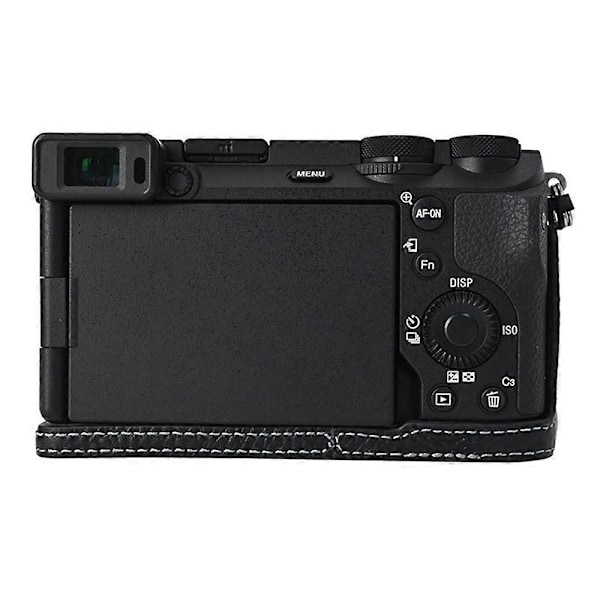 Tyyppi E Sony A6700 -kamerakotelo, suuri aukko, aitoa lehmännahkaa, suojus rannehihnalla Style F