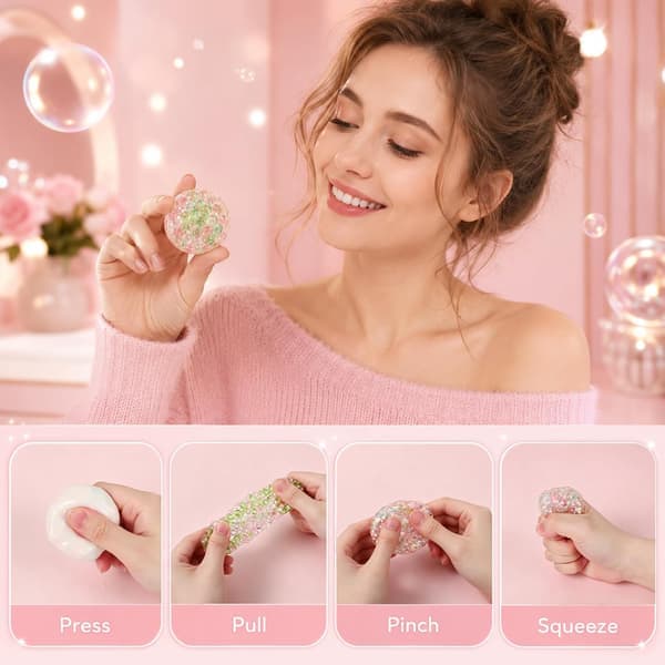 DIY Stress Ball Making Kit, 15 TPR Shells & 90g Fillings, Complete Squishy Making Kit with Expander & Vacuum Tool, ASMR Anxiety Relief