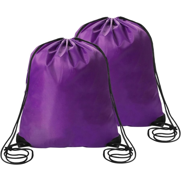 2 stk. Lilla snørebåndsrygsække Sports Cinch Sack String Bags Drawstring Gym Bag Draw String Backpack Bulk Swimming String Bags