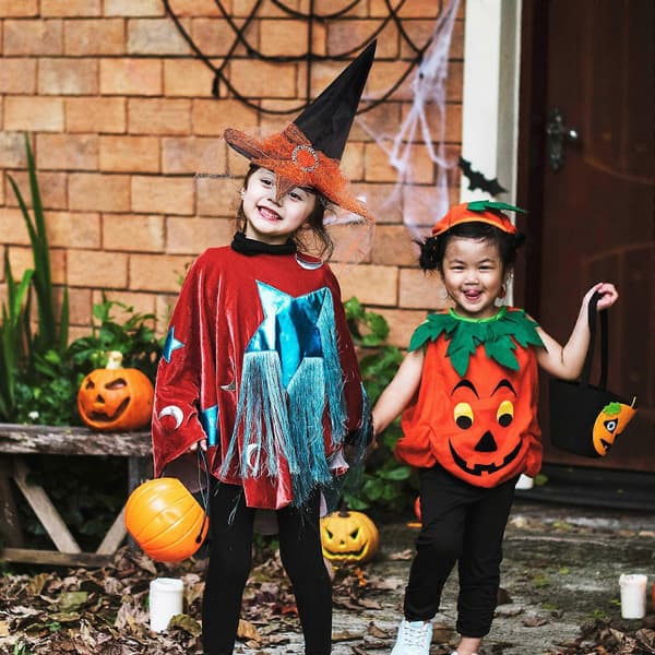 Heksehatt til Halloween-kostymerekvisitter 4 stk. tilbehør til høytidsfest