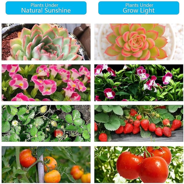 Plantelys / plantebelysning med 4 fleksible LED-lysrør