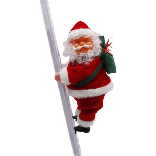 Elektrisk jultomte klättrar på stege för julgran inomhus utomhus hängande prydnad dekor jul julfest hem dörr väggdekoration