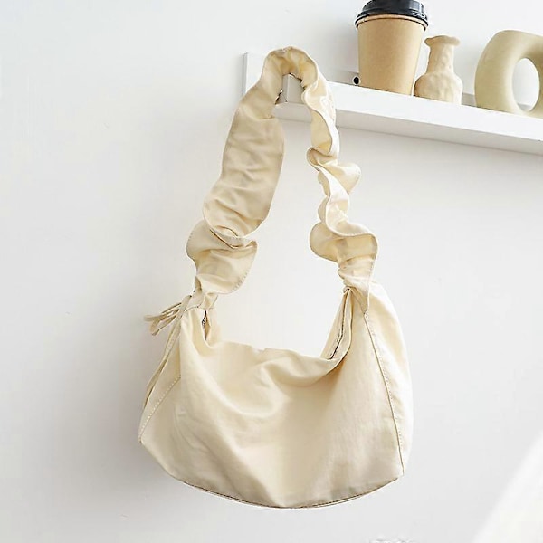 Damväska i Nylon 2022 - Trendig, Liten, Fräsch, Ryggsäcksstil, Casual, Litterär, Plisserad, Messenger, Mode