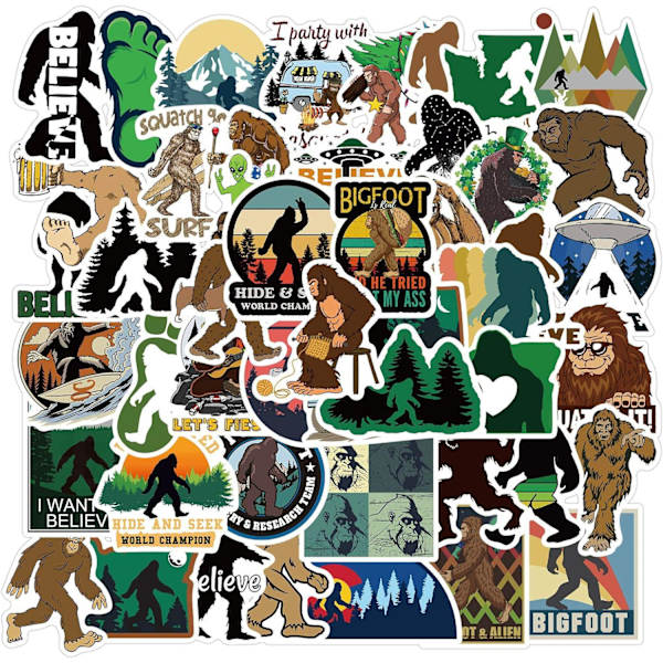 50 st Bigfoot Outdoor Nature Vinylklistermärken Laptopklistermärke Vattentäta klistermärken Bagage Skateboard Vattenflaska Klistermärken Dekal Cykelstötfångare