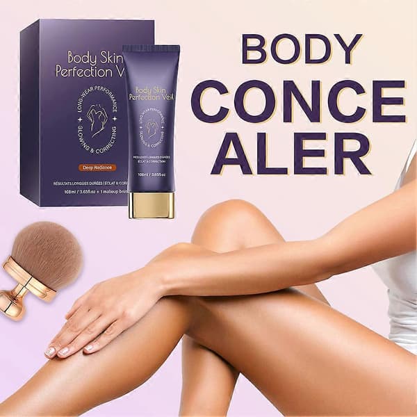 Body Coverage Perfector with brush, long-lasting coverage, concealer, sweat-proof, evens out skin tones, tinted cream