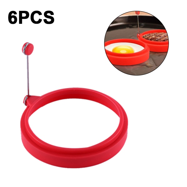 6 stk. Silikoneggring, Egg Rings Non Stick, Egg Cooking Rings, Stekt Egg Mold eller Pancake Rings Nonstick Mold Ring Round