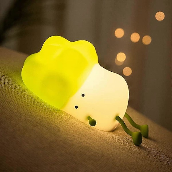 Børnenatlampe med datakabel, silikone natlampe tegneserie natlampe genopladelig baby natlampe LED soveværelsesindretning