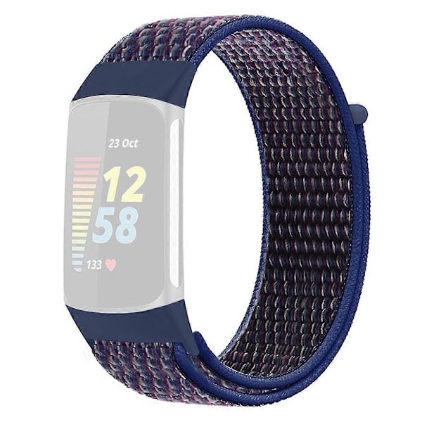 KALEBOL KLB-NLHH-001 Nylon Armband för Fitbit Charge 5/6 med Loop-fäste Style H