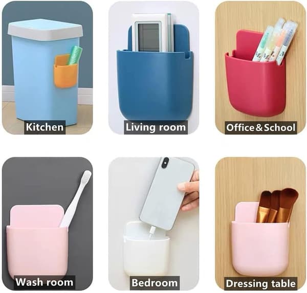 6-piece remote control holder wall-mounted organizer media
