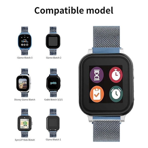 Til Verizon Gizmo Watch 1 Smartwatch Rem Milanese Mesh Bånd Rustfrit Stål Magnetisk Armbånd Style F