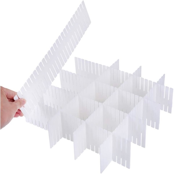 16 stk hvite plastgitter skuffeskillere - skuffeskillere skuffegitter romskillere