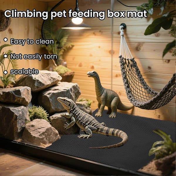 Reptilmatta, skärbar terrariesubstratfoder, halkfri skäggagammatta för orm L