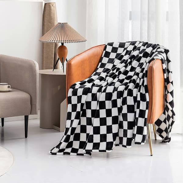 Sort blød tæppe flannel sofatæppe blødt (70x100 cm)