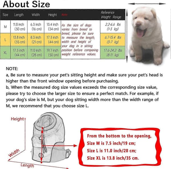 Kæledyrsrygsæk (sort), egnet til hunde og katte op til 3-7 kg