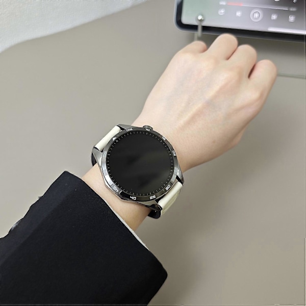 Armband i äkta ko-läder för Samsung Galaxy Watch7 44mm 40mm/Watch FE 40mm Universal 20mm Style D