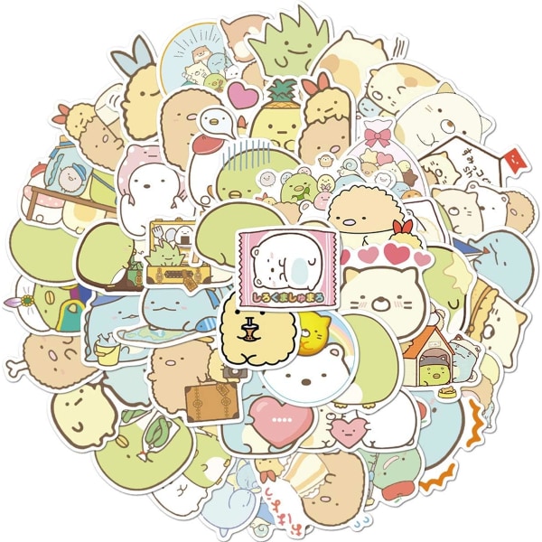 50 kpl Kawaii Sumikkogurashi -tarroja, japanilaisia animetarroja, vesipulloja, matkatavaroita, juhlalahjoja, tarroja lapsille, tytöille, teini-ikäisille (Sum)