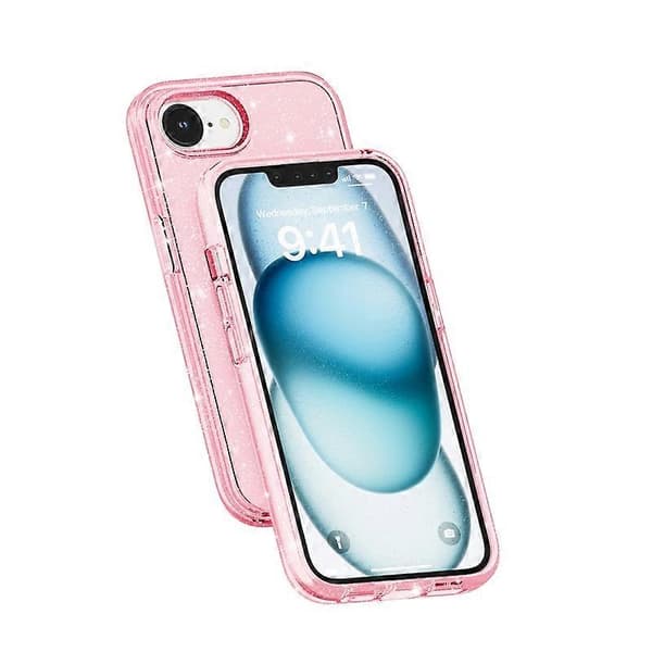 Støtsikkert Terminator Glitter Pulver Mobilskall (Rosa, iPhone 16e)