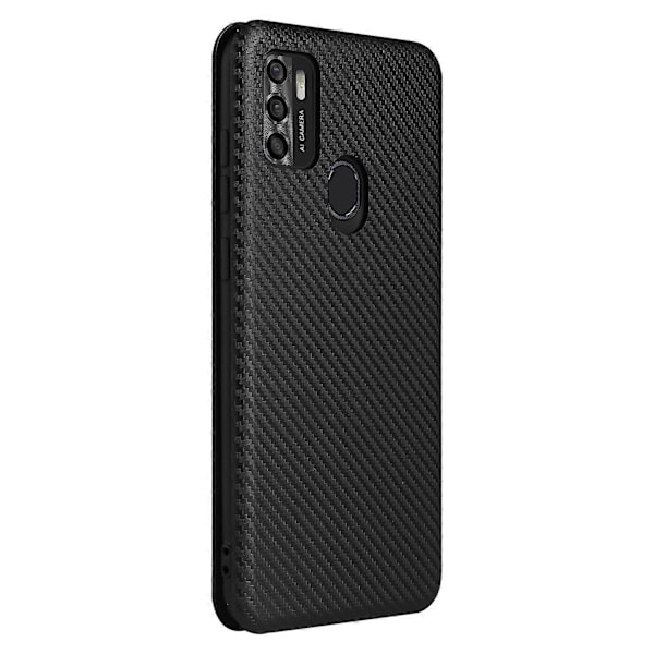 För ZTE Blade A7s 2020 Kolfibertextur Horisontell Flip TPU + PC + PU Läderfodral med Kortplats Black