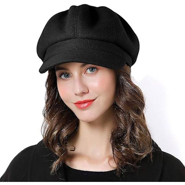 Dame Beret Newsboy Hat Fransk Uld Cap Klassisk Efterår Forår Vinter