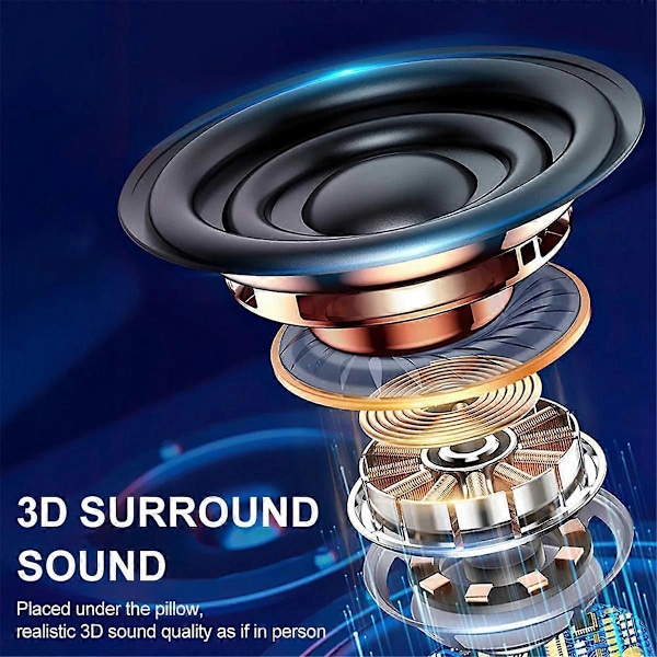 Under Pude Højttaler Bluetooth Mini Bone Conduction Sound Box Trådløs Soundbar Forbedre Søvn Hvid