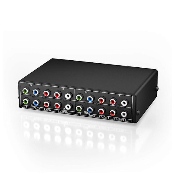 3-suuntainen RGB-komponentti AV-kytkin Videon äänen valitsin 3-in-1-ulostulo Ypbpr-komponentti RGB-kytkinrasia f