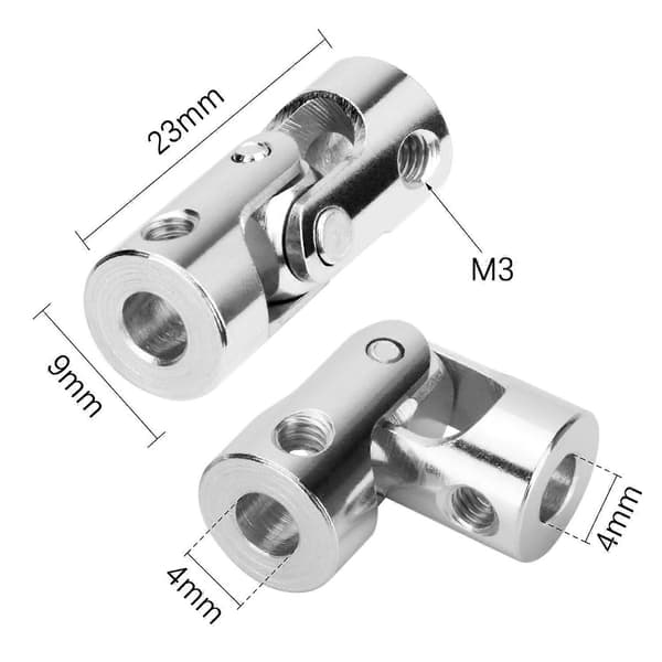 4 pakker 4 mm til 4 mm stål universalled drejelig model DIY motor