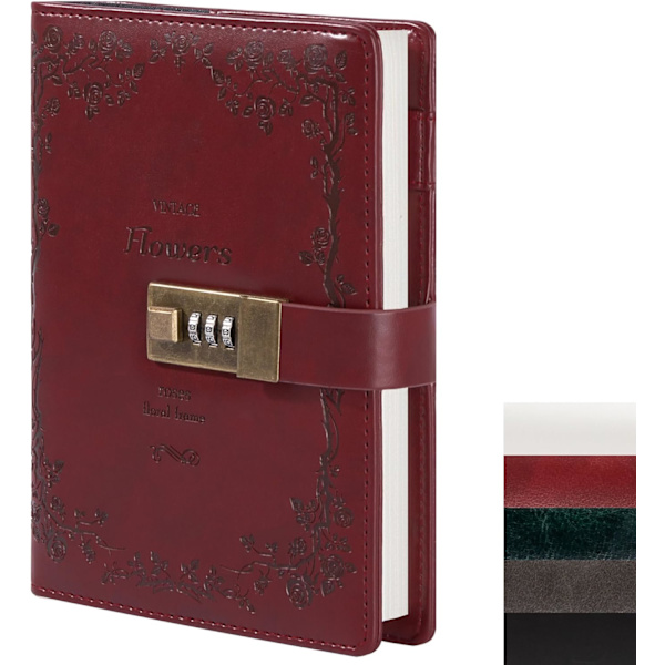 B6 Læder Journal Notebook med Kombinationslås, Rejse Sailor Skrive Dagbog Personlig Planlægger Organisering Som Gave, 7.87 X 5.51 in