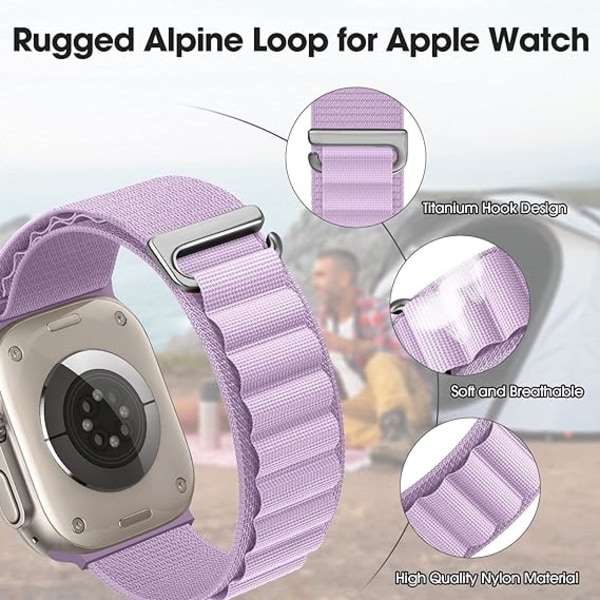 Alpine Loop Band kompatibel med Apple Watch Band 42mm 41mm 38mm för kvinnor män, justerbar Sport SE 9/8/7/6/5/4/3/2/1