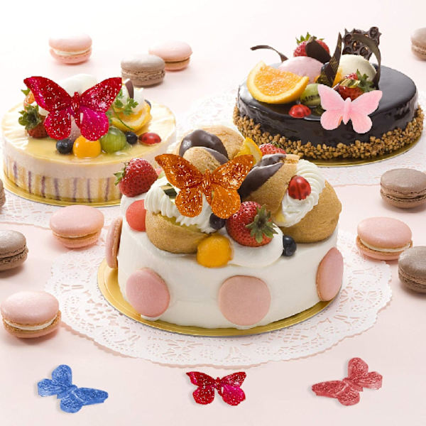 6 pak fondantforme, mini blomsterform sommerfugleforme bladform, rose lerforme lyserøde polymer lerforme