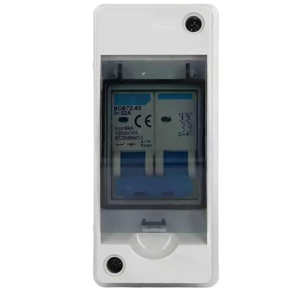 PV DC-afbryder 32A 6KA IP65 Vandtæt DC-isolatorafbryder Solcelleafbryder 1000V